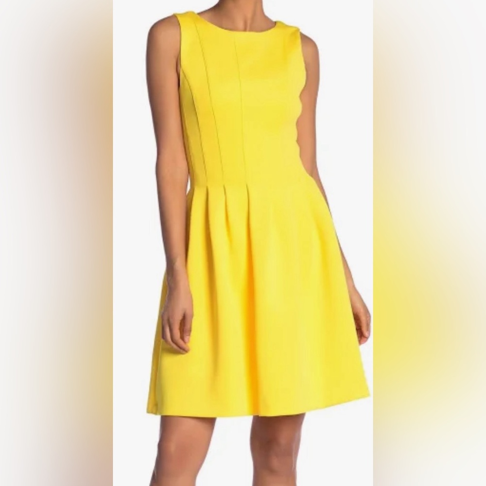 Calvin Klein Vibrant Yellow Midi Dress